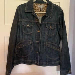 Chico’s Platinum Navy Blue Jean Jacket L